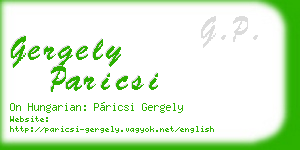 gergely paricsi business card