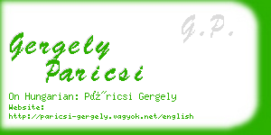 gergely paricsi business card